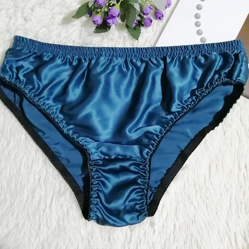 100% Silk Women Panties Breathable Comfortable Underwear Briefs Sexy Smooth High Grade Solid Color Elastic Large Size Underpants