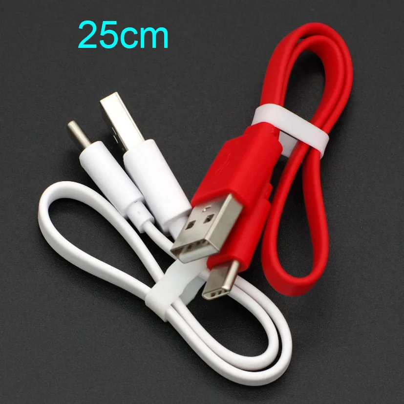 

USB type C 25cm 3A fast charge charging cable noodle flat wire red mobile power charging cable