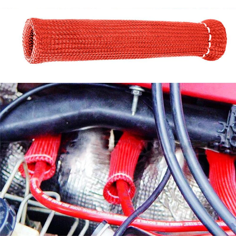 Automotive HOT 8 6" HIGH HEAT SHIELD ENGINE SPARK PLUG WIRE BOOT