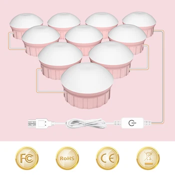 

12V Dresser Table Lamp Fill Bulb Makeup Mirror Light LED Touch Adjustable Brightness Vanity Mirror USB Hollywood 2 6 10 14 Bulb
