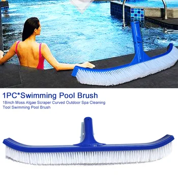 

18inch Heavy Duty Curved Outdoor Cleaning Tool Pond Swimming Pool Brush Stains Removal Wall Dirt Moss Durable Algae Scraper Spa