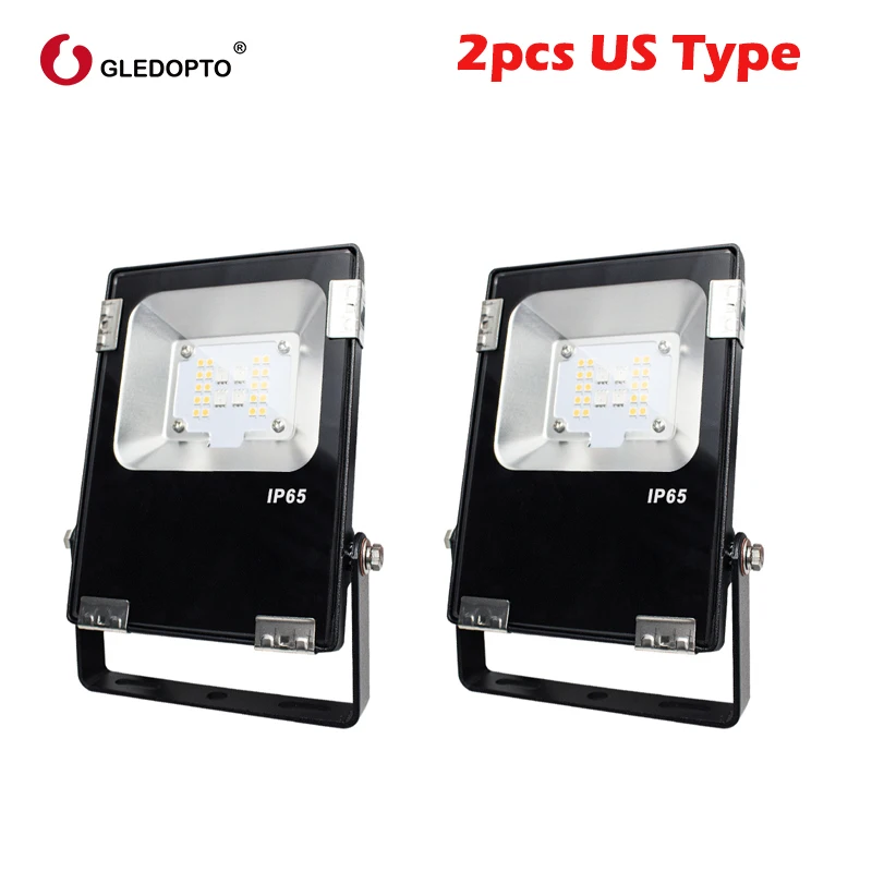 2pcs US Type GLEDOPTO ZIGBEE светодиодный 10 Вт Светодиодный прожектор светильник RGB+ CCT теплый белый и холодный белый свет zigbee светильник ссылка AC110-240V ЕС AU плагин работать с echoplus - Комплект: 2pcs US Type