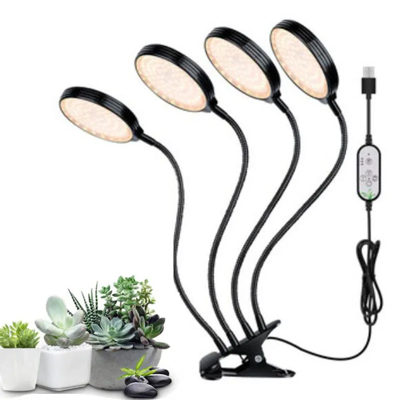 DC 5V USB Timer LED Grow Light Yellow light plant flower growing Phytolamps Desktop Clip Phyto Lamps indoor greenhouse Grow Box