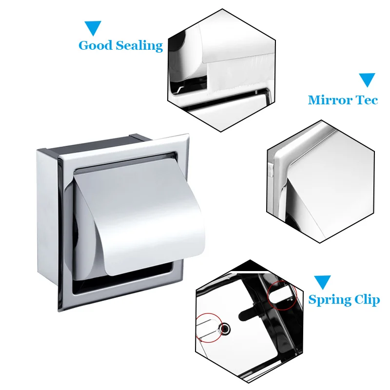 Wall Mounted Bathroom Hardware Paper Towel Holder Toilet Paper Holder Toilet Roll Holder Chrome Toilet Paper Holder Bath Towel Roll holders stainless Steel
