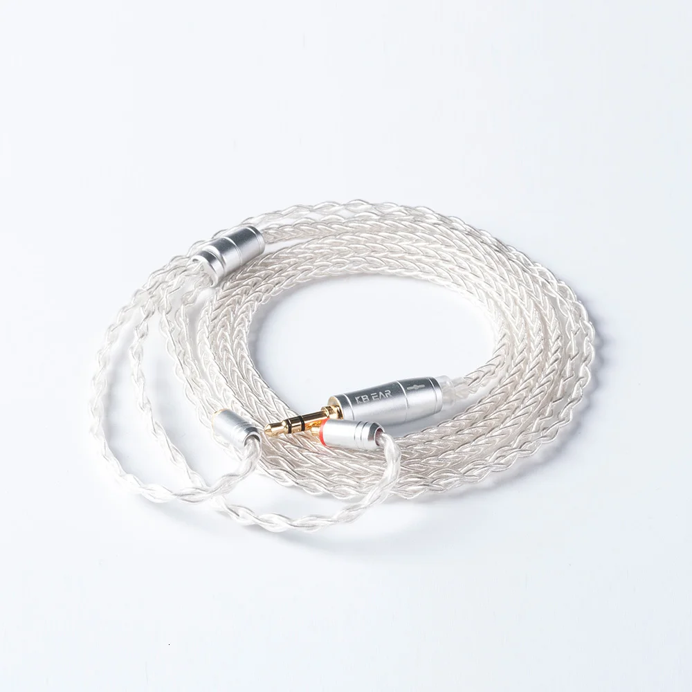 KBEAR 8 Core Upgraded Silver Cable 2pin/MMCX/QDC With 2.5/3.5/4.4 Earphone Cable For ZS10 PRO ZSN/ZSN PRO AS16 ZST