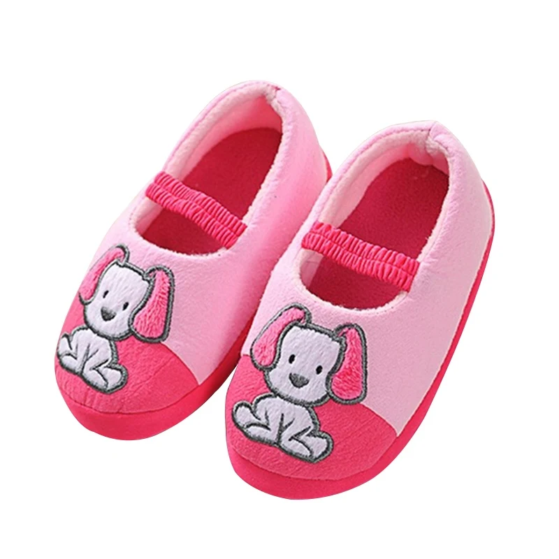 Детские тапочки для детей; зимние тапочки для девочек; нескользящие Тапочки для ванной; домашняя обувь для маленьких мальчиков - Цвет: Pink