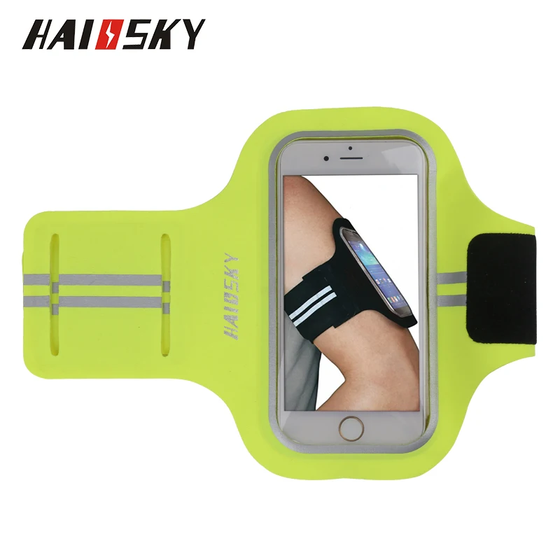 HAISSKY спортивный чехол для бега для iPhone 11 Pro Max 6 7 8 Plus XS XR тренажерный зал на руку повязки на руку ремень чехол для телефона для Xiaomi huawei - Цвет: HSK64 Green