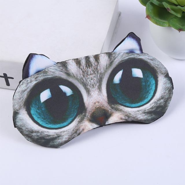 Cat Dog Sleep Eye Mask & Blindfold with Elastic Strap Soft Eye Cover Eyeshade for Night Sleeping, Travel, Nap for Women Men