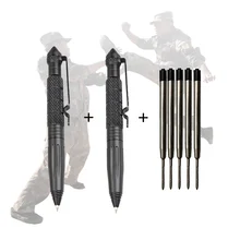 Stylo de défense tactique militaire en aluminium, 2 pièces, Anti glissant, brise verre, autodéfense, outils de plein air EDC