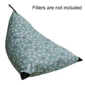 

Canvas Chair Cover For Stuffed Animal Dustproof Sofa Storage Bean Bag Printed Bedroom Kid Room Home Toy Organizer Triangle