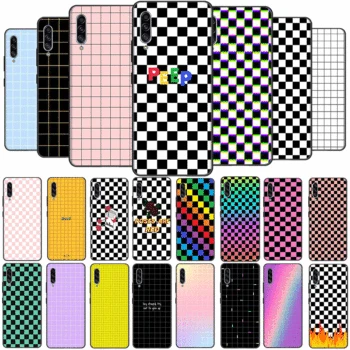 

Luxury Phone Case for Samsung Galaxy A10 A10S A20 A20E A2S A30 A30S A40 A40S Silicone TPU Black and white chess board BacK Cover