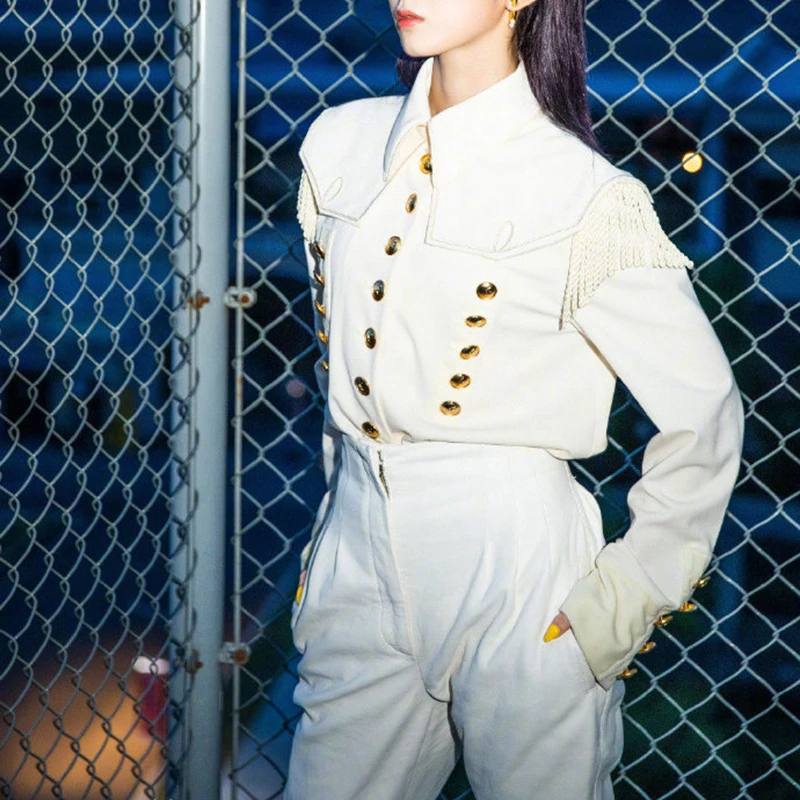 CHICEVER Корейская элегантная рубашка с кисточками для женщин воротник с лацканами Фонарь рукава большого размера свободная блузка женская Осенняя модная новинка