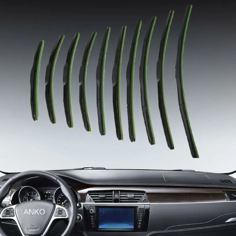 Universal U Type Car Frameless Wiper Blade Soft Rubber 14" 16" 17" 18" 19" 20" 21" 22" 24" 26" Windshield