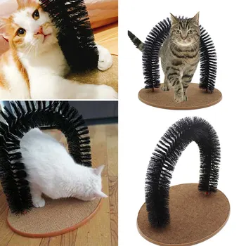 

Funny Pet Massage Arch Pet Dog Cat Self Groomer With Round Fleece Base Cat Toy Brush Pets Scratching Devices Pet Supplies
