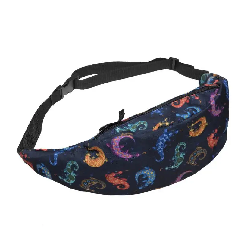 Oxford Black Amoeba Painted Design Makeup Brush Kids Waist Bags Fanny Pack 2019 Belt Bag