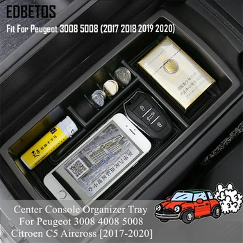 

Center Console Armrest Storage Box For Peugeot 3008 GT 5008 2017 2018 2019 2020 Organizer Storage Glove Box Tray Container
