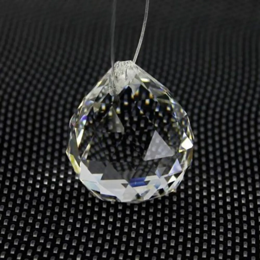 Crystalsuncatcher 30mm Vintage Feng Shui Faceted Decorating Crystal Ball Prism Pendant Suncatcher Multi-Color Hanging Pendant Suncatcher Glass Ornaments For Christmas Tree 12pcs