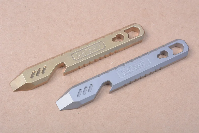 

Crowbar Titanium TC4 Brass EDC Multi-function Window Breaker Opener Tools