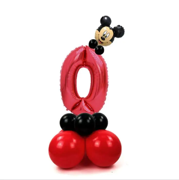 Balloon set Бумажные Столовые Салфетки с рисунком Минни Маус, воздушные шары, соломинка для детского дня рождения, рождественские украшения - Цвет: Balloon set