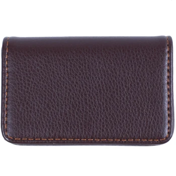 

HOT-Magnetic Flip Leather Business Credit Card Case Holder Brown