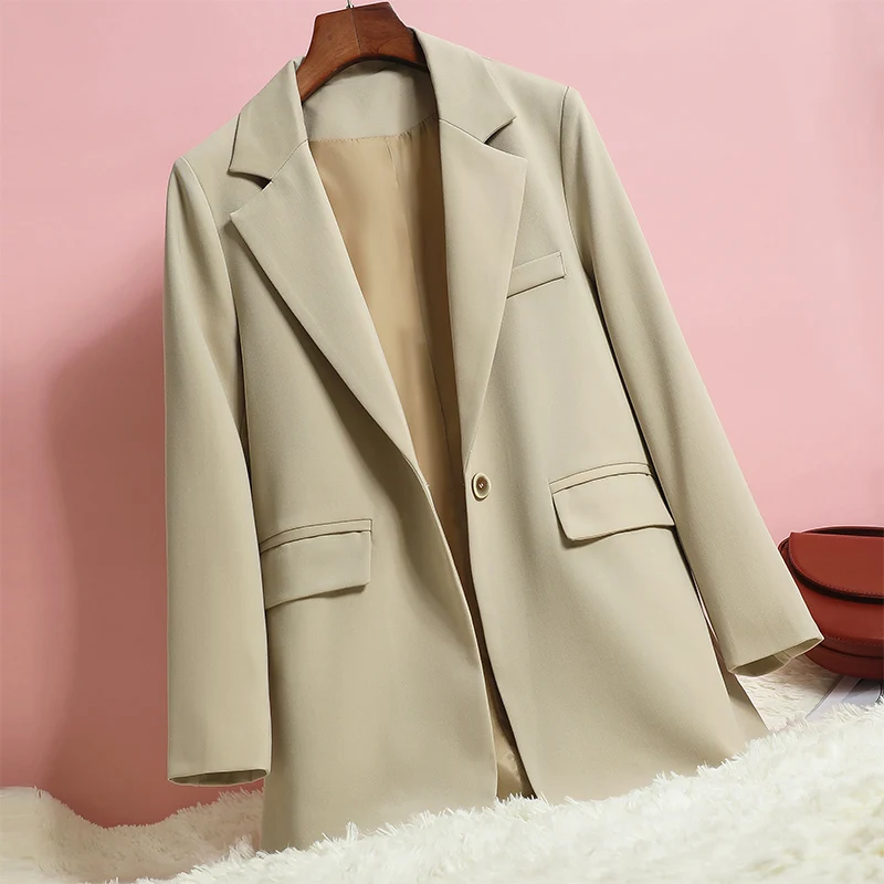 

Temperament Autumn and Winter Women's High-quality Casual Suit Jacket New Solid Color Long Sleeve Ladies Blazer Female Overcoat