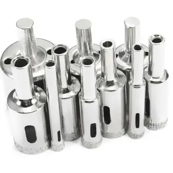 

11 Pieces 6 30mm Diamond Coated Hole Saw Locator Tile Marble Drills Guide Vacuum Base Sucker Drill Bits