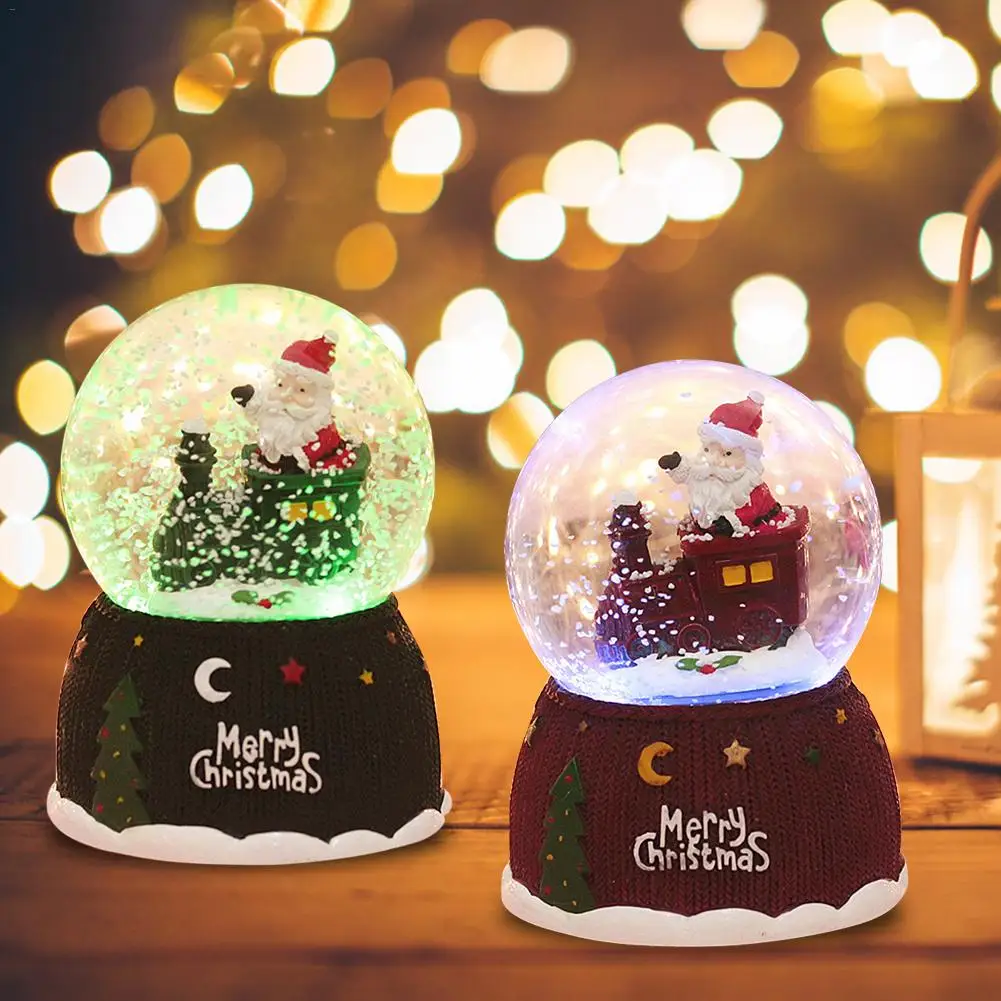 

Christmas Music Box Santa Claus Snowflake Crystal Ball Environmental Friendly Rotate Music Box New Year Christmas Gift