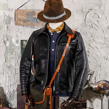 YR!. 1 мм Толстая чайная ядро куртка из бычьей кожи. Брендовая качественная классическая кожаная куртка J25, мужская куртка из натуральной кожи Байкерский