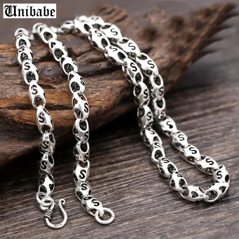 Длинное толстое мужское ожерелье из серебра 55 см (HY)|silver necklace|necklace chainsilver men |
