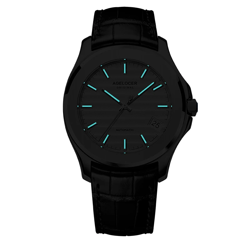 AGELOCER Baikal Original Brand Men's Big Calendar Business Formal Automatic Mechanical Watch Birthday Gift for Men