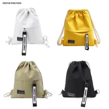 Для мужчин Для женщин тюльпан мешок брезентовый Рюкзак Унисекс Повседневное тренажерный зал шнурок Сумка пакет мешок Мода