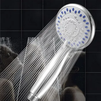 

1pc Silver Color Chrome Shower Head 3 Mode Function Spray Anti-limescale Handheld Home Bathroom Water Saving Accessory