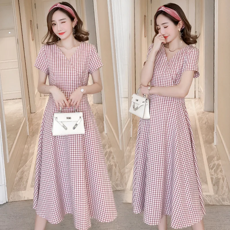 

Lactation Garment over-the-Knee Long Skirts Full Body Dress Freaky-Immortal Summer Clothes Fashion Postpartum Nursing Clothes