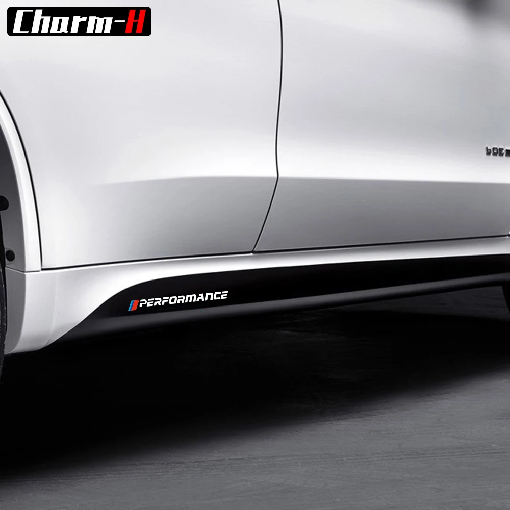 2pcs M Performance Side Skirt Sill Racing Stripe Decals Stickers for BMW X6 F16 2015-Present 5D Carbon Fibre/Gloss/Matte Black