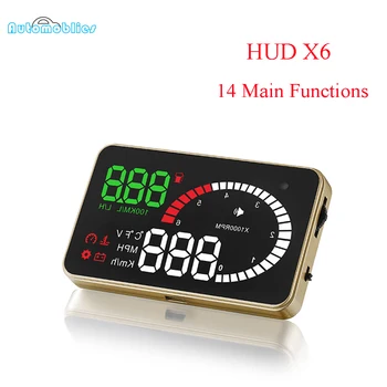 

OBD2 HUD X6 PK A100 Car Head Up Display 3.5" LED Windscreen Projector OBD Scanner Speed Fuel Warning Alarm Data Diagnostic Tool