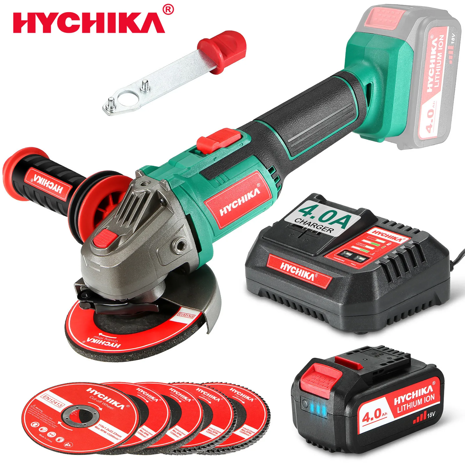 Hychika Grinder Battery | Hychika 18v 4 Battery | Manual Grinder | Angle  Grinder - 20v - Aliexpress