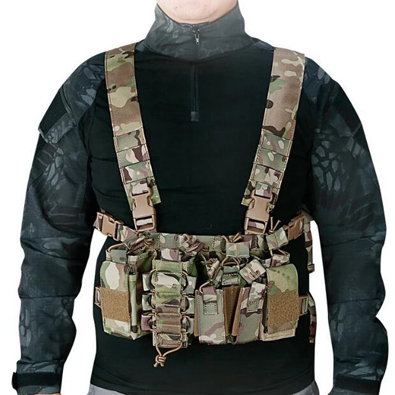 Тактический жилет Easy Chest Rig военный переноска Мультикам зеленый черный