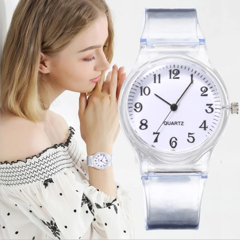 Студенческие Детские модные часы, повседневные прозрачные детские часы для мальчиков и девочек, милые наручные часы для отдыха, кварцевые часы для подарков