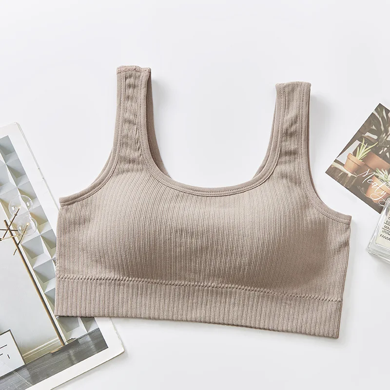 Women cotton Underwear Tube Tops Sexy Solid Color Bra Fashion Wide Sling Sports Tank Up Female Outerwear Top Sexy Lingerie