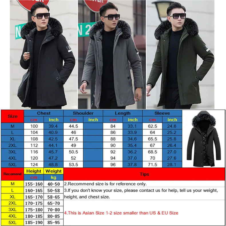 Winter Warm Long Jackets Coat Men Hooded Male Coats Jacket Parka Slim Fitted Cotton Padded Outerwears Clothing 2019 Black Friday 01