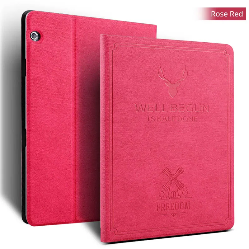 Rose Red Чехол для huawei MediaPad T3 10 чехол AGS-W09 AGS-L09 AGS-L03 тонкий раскладной флип-чехол с функцией подставки для huawei T3 9,6 чехол для планшета Funda - Цвет: Rose Red