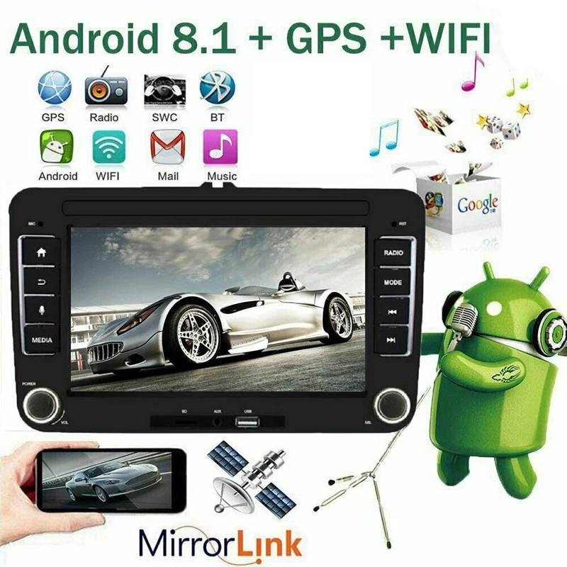 7 дюймов Автомобильный стерео радио Android 8 1 GPS 2DIN Navi для VW GOLF 5V 6 Jetta PASSAT вариант