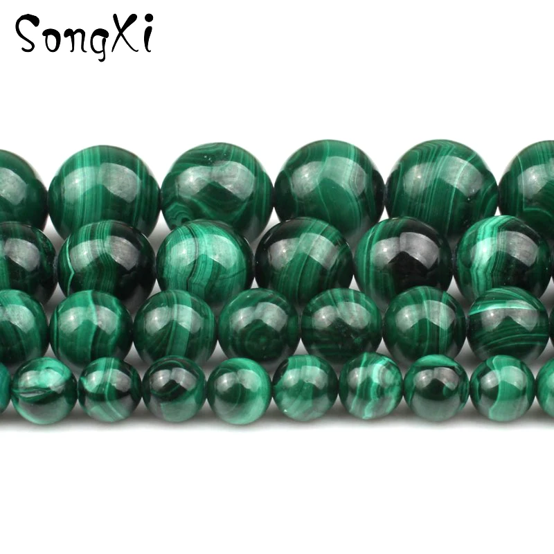 

Natural Stone Green Malachite Beads 7.5 Inch 6/8/10/12MM Gem Round Beads for Jewelry Making Diy Bracelet Necklace Accessories