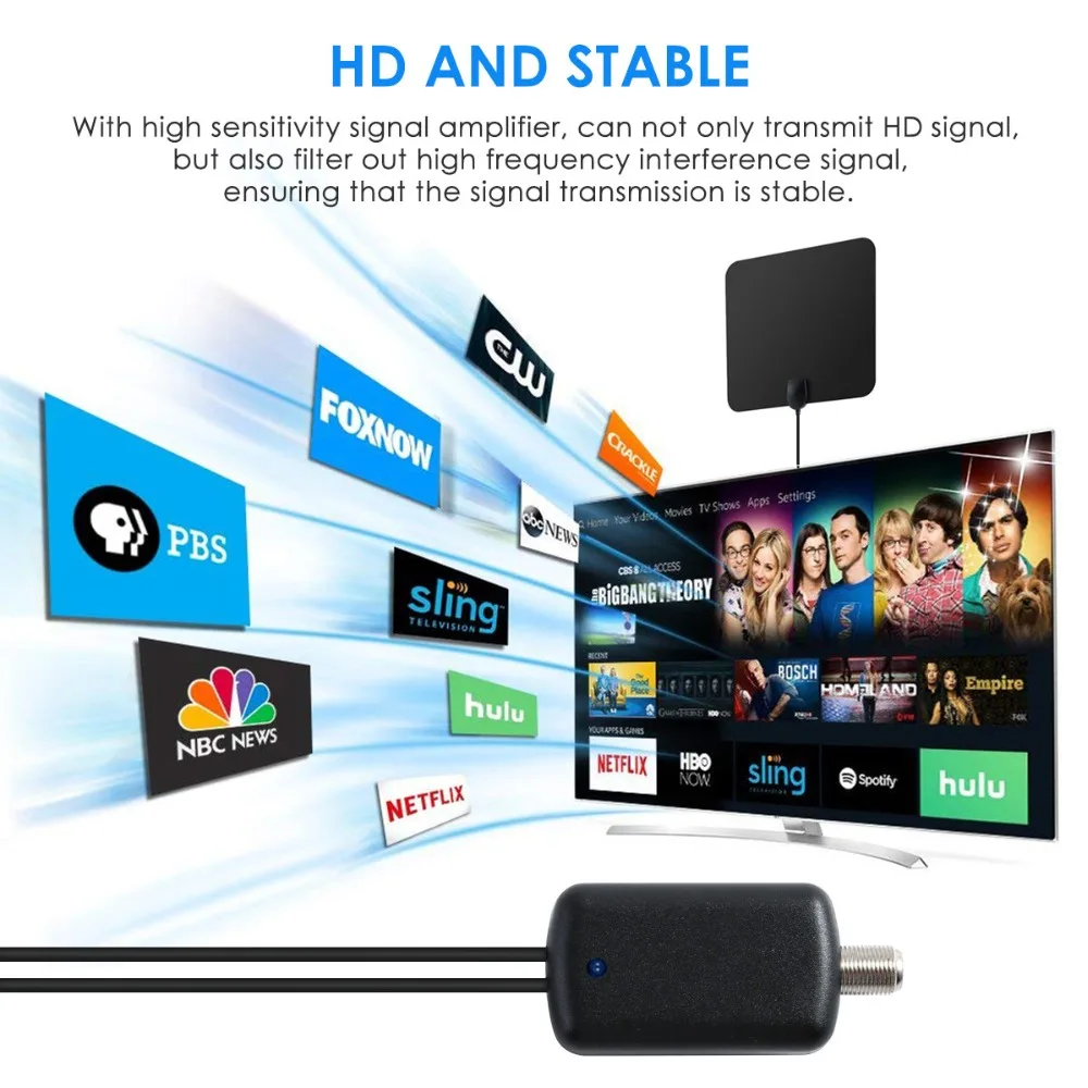 800 км внутренняя HD ТВ антенна цифровая Freeview 35 дБ с усилителем сигнала Усилитель DVB-T2 isdb с высоким коэффициентом усиления ТВ антенна спутниковая тарелка