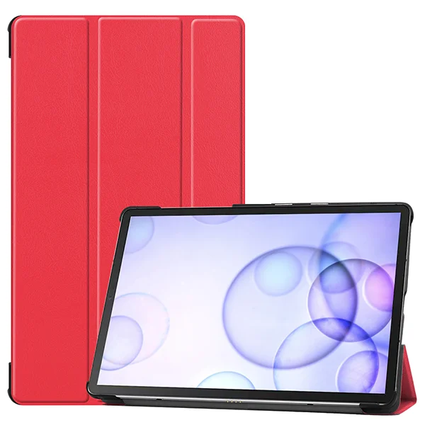 Ультратонкий чехол-книжка из искусственной кожи чехол-книжка для samsung Galaxy Tab S6 10,5 T860 T865 SM-T860 SM-T865 Tablet Auto Wake Sleep - Цвет: SM T865 KST RD