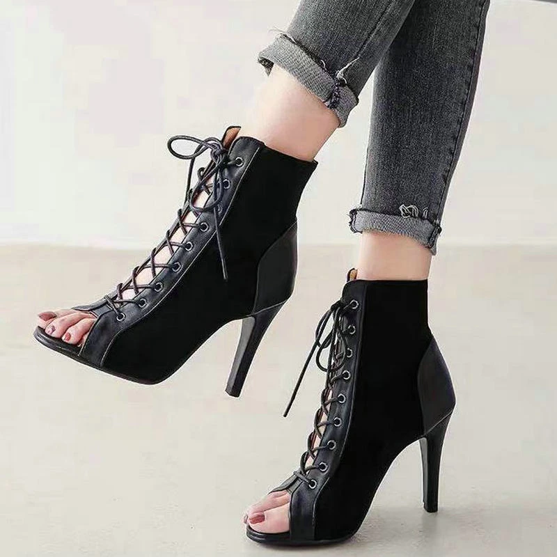 Women Sandals High Heels Jazz Dance European Style Open Toe