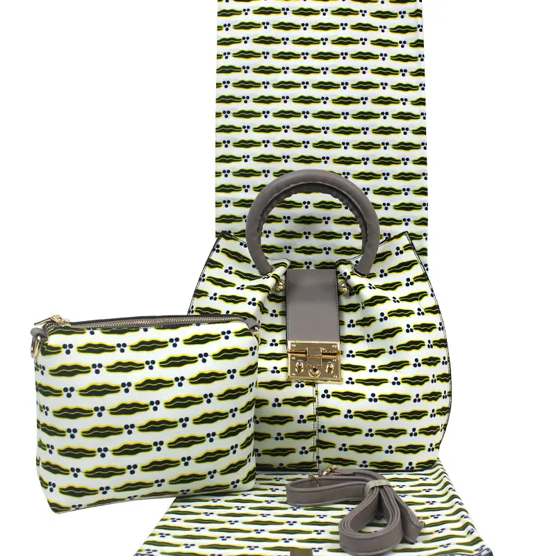 Высокое качество Африканский восковой мешок комплект 6 ярдов настоящий воск ткань Красивый Дизайн Женские восковые сумки H191101