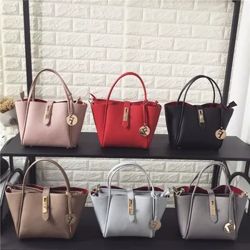 

2020 new women's bag pu leather shoulder bag solid color mother bag lychee pattern bag lady handbag shoulder Messenger bag
