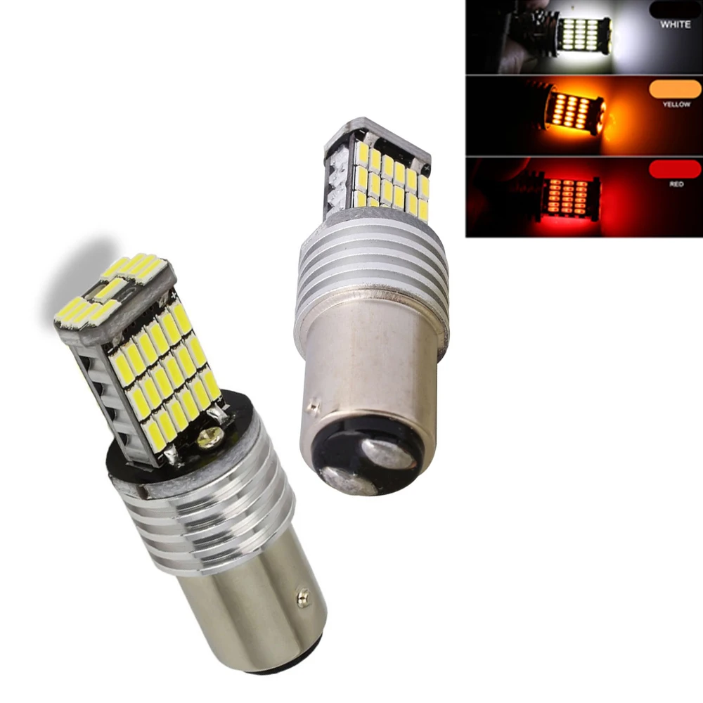 S25 車 4014 45 Smd 1157 Bay15d P21 5 ワット Led 1016 ダブル接点ターン信号ブレーキストップテール電球ランプ赤 Can バスエラーフリー 信号ランプ Aliexpress