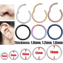 

1Piece Hinged Septum Clicker Segment Nose Ring Lip Ear Cartilage Ear Helix Body Piercing Jewelry Surgical Steel Ring Hoop